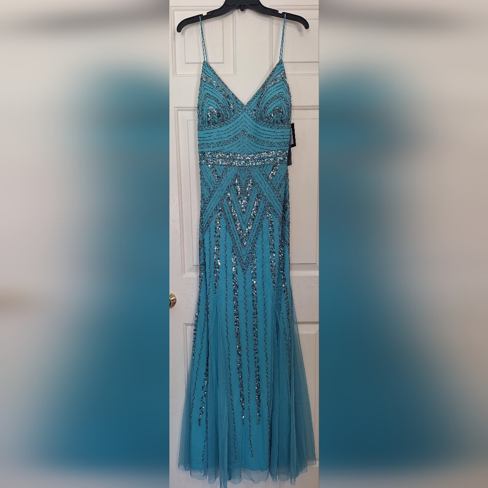 Elegant Teal Sequin Dress NWT
